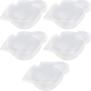 YFFSFDC レジン道具 5こ入り シリコン製 おわん型 調色パレット 絵皿 柔らかい 半透明 DIY 手芸 UVレジン用ツール