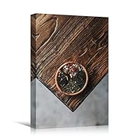 Canvas Wall Art Spices Farmhouse/Country Food Fun Kitchen Multicolor Photography Spices - 12x18 inches