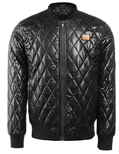 COOFANDY Men's Down Jacket Warm Winter Cotton-Padded Coats Black