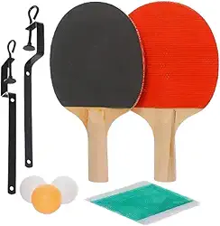 Kit De Ping Pong Completo Com 2 Raquetes 3 Bolas Rede Ajustável Portátil De Tênis De Mesa Conjunto Profissional E Infantil Para Iniciantes Treino E Jogo Recreativo Qualidade Premium