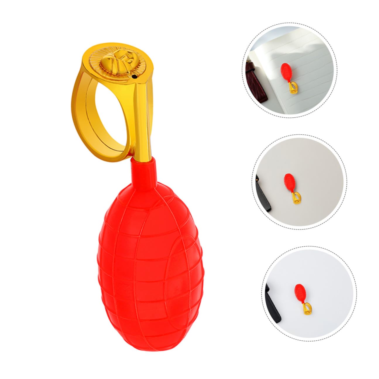 Anelli Spruzzo d'Acqua Rossi 3 Pezzi, Giocattoli Scherzo Getto d'Acqua per Feste e Pesce D'aprile, Accessori Divertenti in Plastica Resistente per Intrattenimento e Scherzi