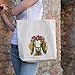 Goat with Flower Crown Tote Bag from Hippie Hound Studios - Goat Lover Gift - Handmade Totes - Goat Canvas Totes - Cute Goat Reusable Shopping Bag - Goat Gifts for Mom - Grocery Bag - Beach Bag