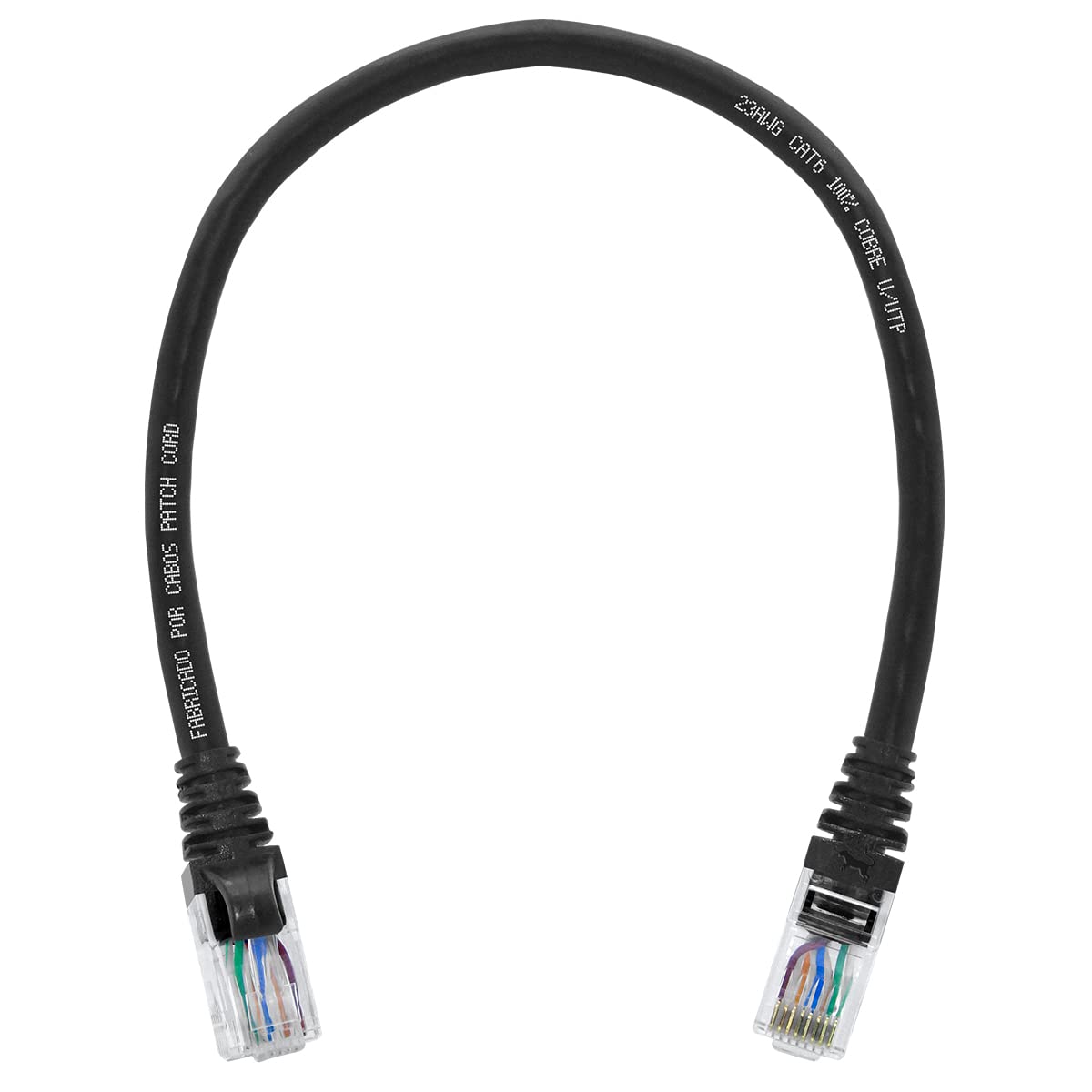 Cabo de rede 30 Centímetros Patch Cord Cat6 100% Cobre Preto 30cm - CPC