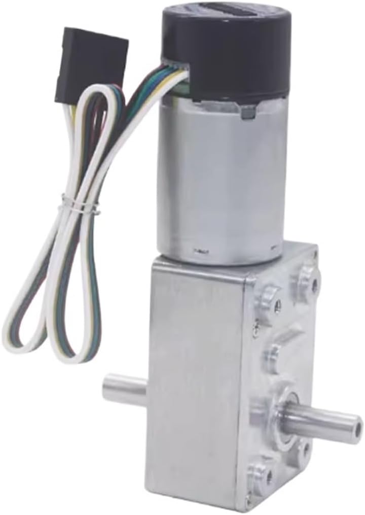 Double Shaft JGY-370GB Worm Gear Encoder Cover Dust Self Locking Motor DC 12V Automatic Curtain Mechanical Parts(90RPM_12V)