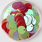 Establecer tipo: SÍ Lentejuelas 10 mm 15 mm 20 mm 25 mm 30 mm PVC lentejuelas sueltas redondas planas Paillettes Costura Accesorios para manualidades de boda con 1 orificio lateral 10 g, ABred, 15 mm 10 g 200 piezas