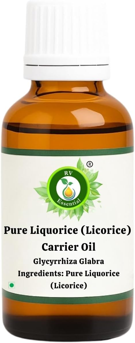 R V Essential Pure Liquorice (Licorice) Carrier Oil 10ml- Glycyrrhiza Glabra (100% Pure and Natural)