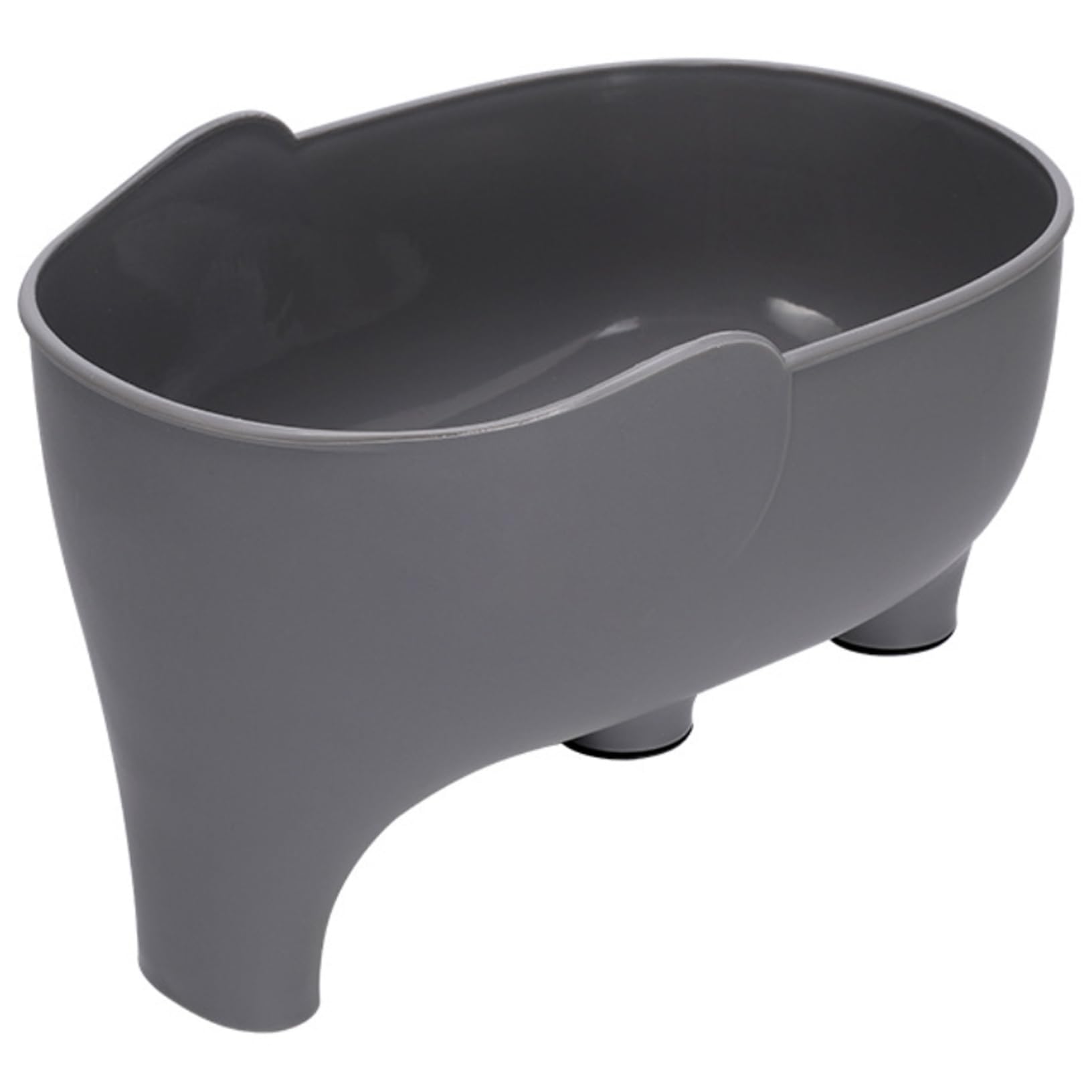Hbbgdiy Elephant Shaped Fruit Strainer Drain Basket, Grey PP Drainer for Food with Filter, 5.5x8.7 Inch Non-Slip Vegetable Washing Colander, Kitchen Tools