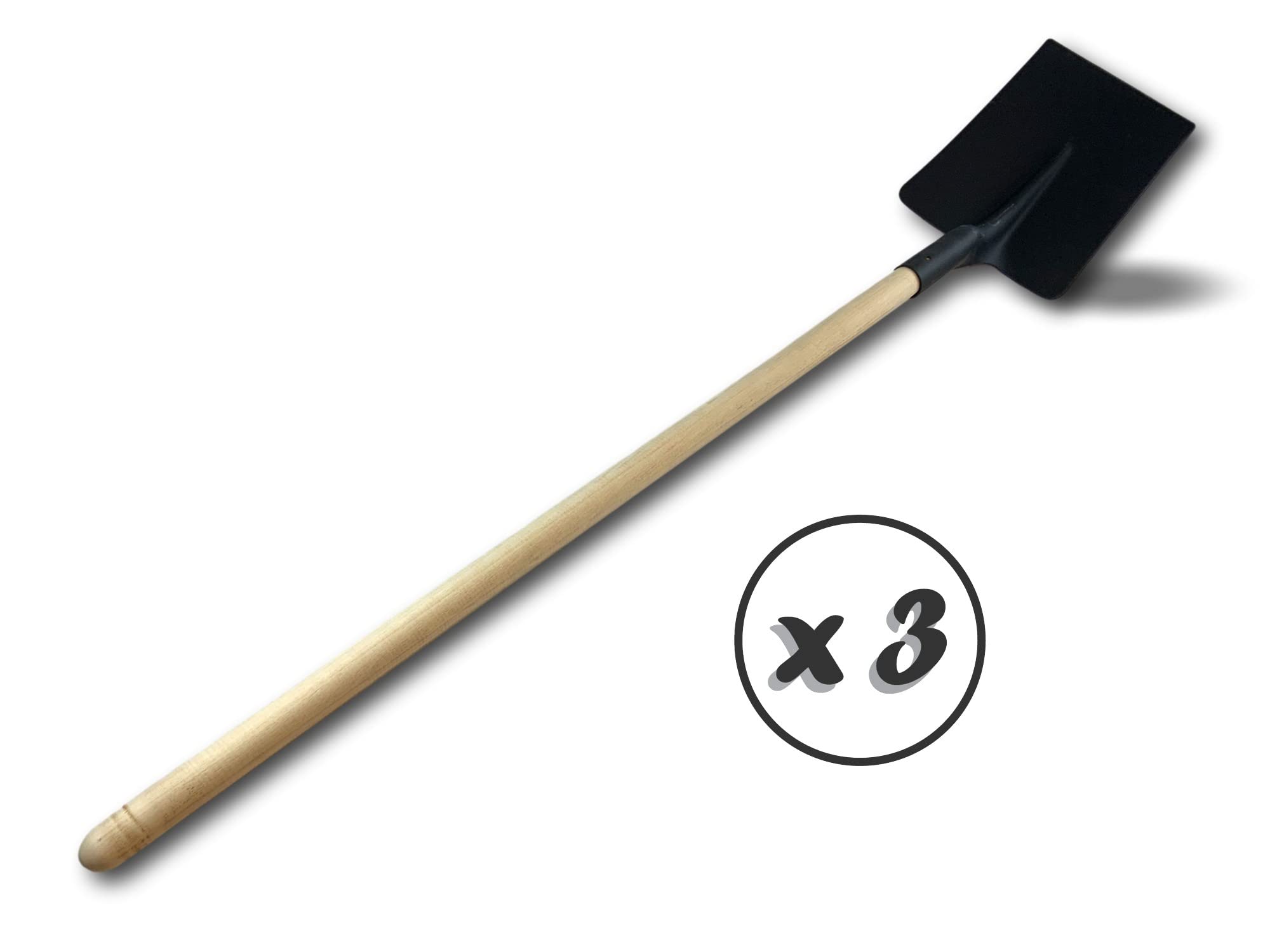 Zestaw 3 łopatek do tarasu | Drewniany uchwyt 110 cm wyprodukowany we Francji | Stalowa końcówka kwadratowa | łopatka | kopanie korzeni skrobanie powierzchni | Narzędzie ogrodnicze | Kibros PELCARMX3
