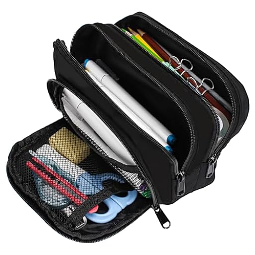 Euqvunn Estuche portalápices Grande con 3 Compartimentos, Estuche Escolar Organizador de papelería Oficina, niños, niñas y Adultos Son Todos adecuados -Negro | Ya disponible en tu tienda friki favorita! En mundofriki.es!