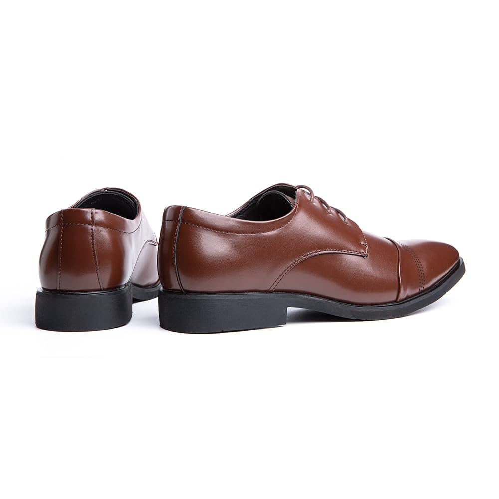 Męskie buty garniturowe, skórzane, Oxford Business Derby, formalne, klasyczne, sznurowane, czarno-brązowe, rozmiar 37-48, G Xz701 brązowy, 44 EU