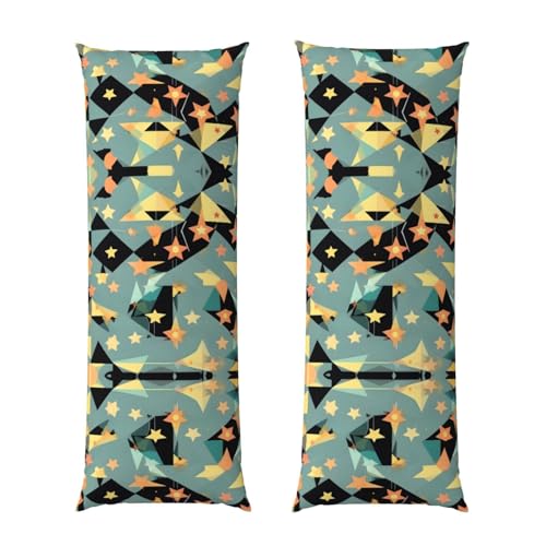 Atomic Stars - Funda de almohada corporal con estampado retro de estrellas, fundas de almohada ultrasuaves, funda de almohada larga transpirable estética