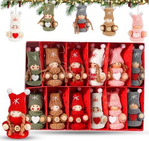 Anstore Wichtel Figuren Klein, 12 Stück Mini Weihnachtswichtel 9cm...