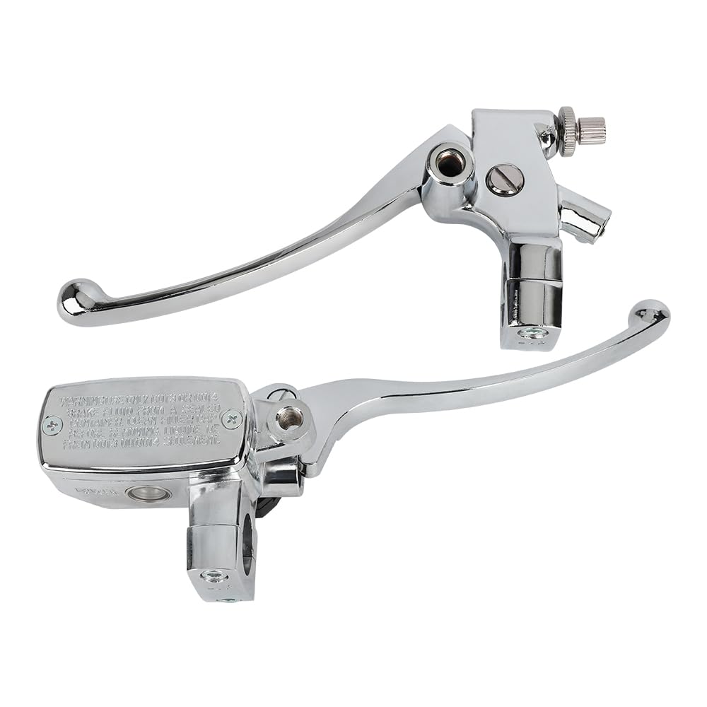 Levier d'embrayage Maître cylindre Pompe frein gauche et droite pour Honda VT600 VT750 VT1100 VT1300 VTX1300 VF750 (Chrome)