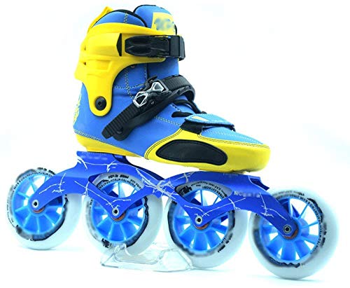 BENREN Inline Skates Speed ââSkating Shoes, Rollers Kates, Racing Shoes, Adult Boys and Girls Professional Carbon Fiber Cake Skates, Roller Skateroller Straight,Blue-41 Sale