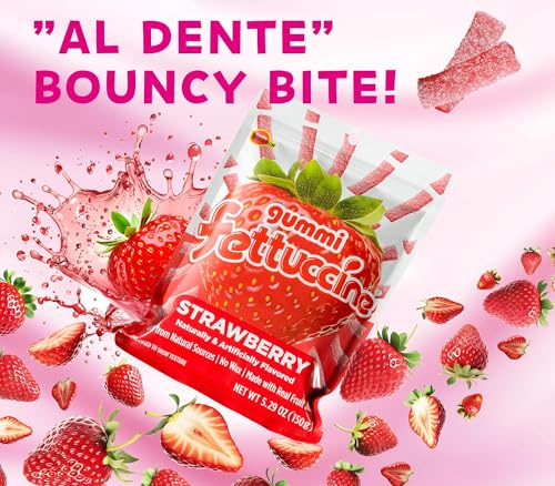Bourbon Fettuccine Gummi Strawberry 6-Pack miniatura 5