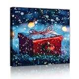 冬の雪の結晶キャンバスウォールアートクリスマスイブクリスマスギフトパターンフレームアートワークプリントモダンリビングルームクリスマス壁画75x75cmインナーフレーム