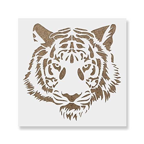 Tiger Head Stencil - Reusable Stencils for Painting - Create DIY Tiger Head Crafts and Decor