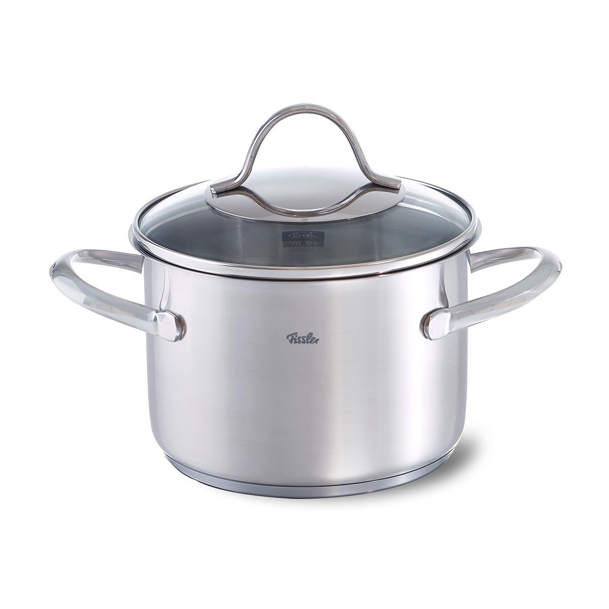 Fissler Palermo 5-częściowy zestaw garnków ze stali nierdzewnej, ze szklaną pokrywką (3 garnki, 1 garnek do pieczenia, 1 rondel) – indukcja
