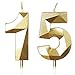Geburtstagskerzen Zahlen 15, Geburtstag Kerzen, 5cm Gold Kerzen Geburtstag, Tortendeko Geburtstag, Geburtstagskerzen für Geburtstagsdeko, Nummer 15