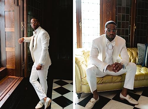 Kromoc Men's Tuxedos Two-Piece One Button Suit Shawl Lapel Party Prom Wedding Banquet Groom2