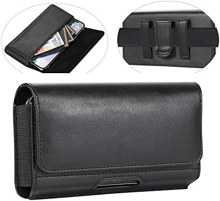 PU Leather Phone Holster for iPhone 14, 14 Pro, 13, 13 Pro, 12, 12 Pro, 11, 11 Pro XR, Samsung Galaxy S23 S22 S21 S20 A10e S10e S10 S9, Pixel 5 /4a 4G Belt Case with Belt Clip Pouch ID Card Holder(S)