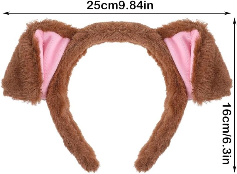 Dog Ears Headband - Cute & Fun Animal Ears Wacky Hairband for Halloween Costume, Party & Cosplay - Brown for 15+ Years - Image 5