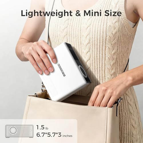 Image of GOODEE Mini Projector with WiFi and Bluetooth - Built-in Apps, 1080P HD Home Theater Compatible with Netflix /YouTube /Prime Video, Short Throw Projectors Support HDMI /Smartphone /Laptop