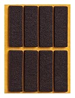 peha Filzgleiter - Parkettgleiter selbstklebend, eckig, 15x45 mm, braun (8 Stück)