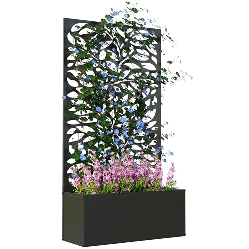 Evita miradas con esta jardinera exterior con panel protector de diseño 4