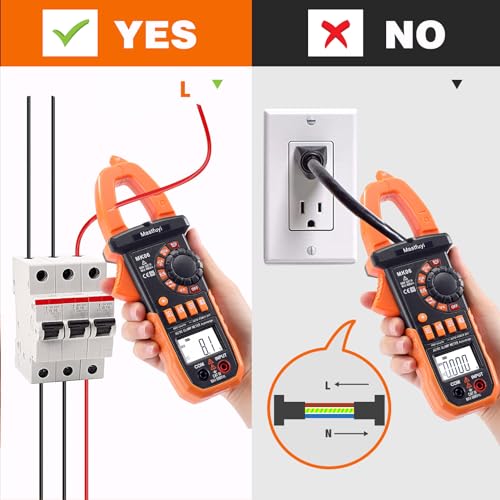 Mastfuyi Stromzange,Digitales Stromzange Multimeter,Echteffektivwert 4000 Zähler,Digitaler Elektrischer Tester mit Automatischer,misst NCV, AC/DC Spannung, Strom, Kapazität, Diode, Widerstand,Orange
