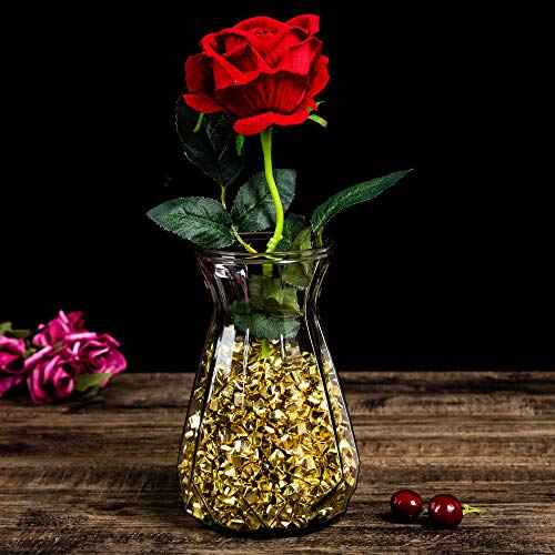 AiFanS Golden Nuggets,Vase Filler for Home Deco and Centerpieces,Gold Rocks for Vases and Table Decoration (Metallic Gold,755 Pieces)
