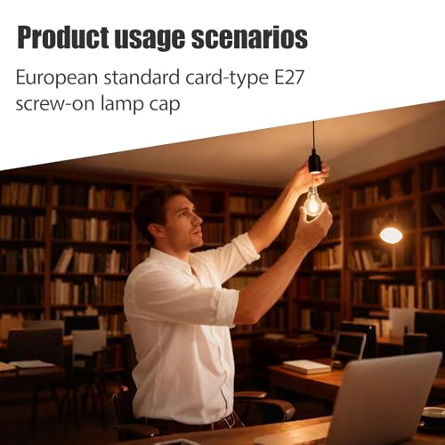 12 Stück E27 Baufassung Schwarz mit Schnellverbinder und Zugentlastung,Baufassung mit Leuchtmittel,Lampenfassung e27 für Baustellen, DIY-Projekte, und Temporäre Beleuchtung
