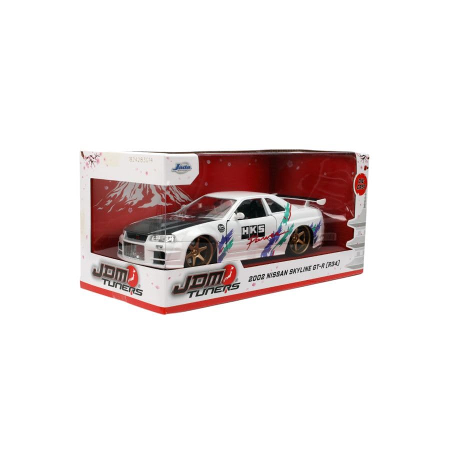 Jada Toys JDM Tuners 1:24 Die-Cast 2002 Nissan Skyline GT-R Blanco miniatura 7