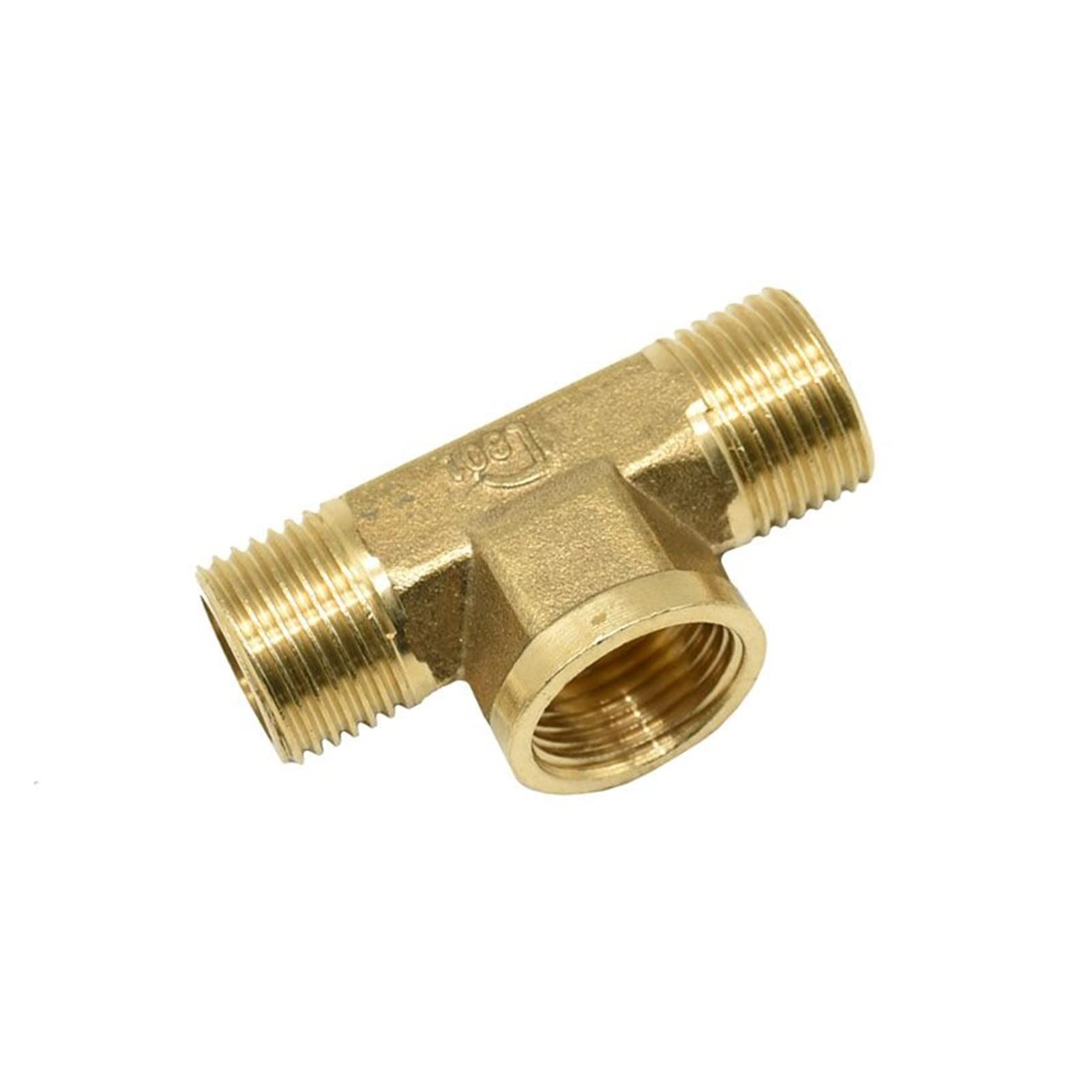 Masculino 1/2 "Toma de camiseta Tubería de latón hembra en forma de Tubo Tubo de 3 vías Adaptador de articulación Conector de acoplador for agua 6 piezas(C)