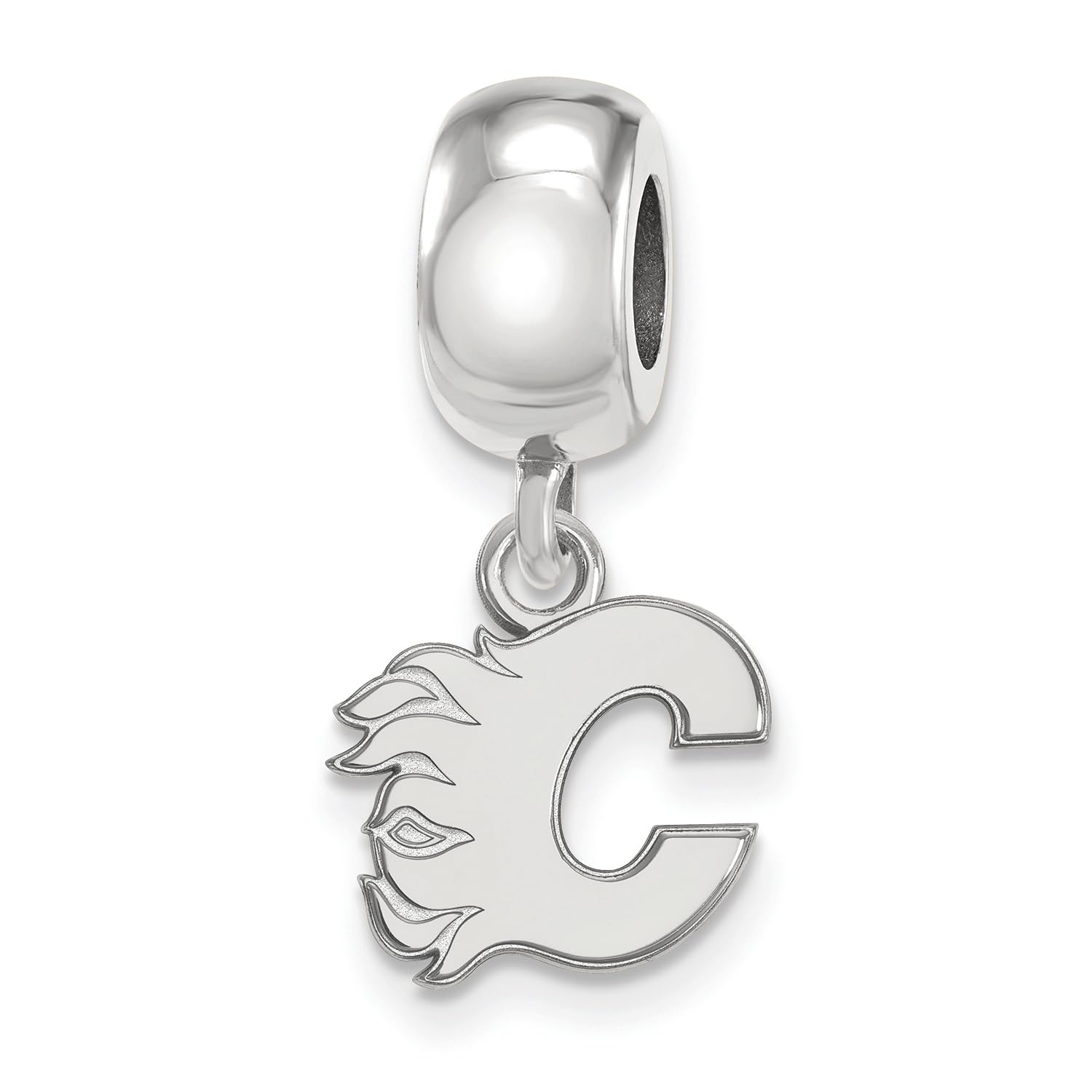 Calgary Flames Bead Charm Extra Small (3/8 Inch) Dangle (Sterling Silver)