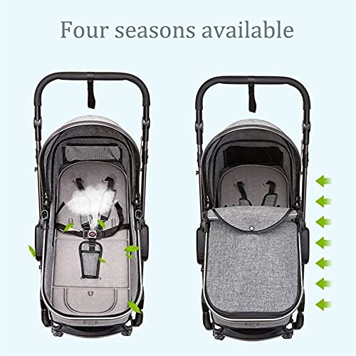 Lichtgewicht kinderwagen, 3 in 1 verstelbare hoge weergave converteerbare omkeerbare bassinet kinderwagen for baby & peuter vouwen pasgeboren vervoer met kinderwagen - Afbeelding 6