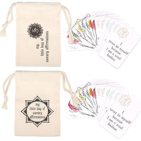 Sweary Affirmation Cards 32Pcs, Funny Positive Affirmation Cards Sweary for Self-Improvement, Christmas Birthday Gift Card Cover