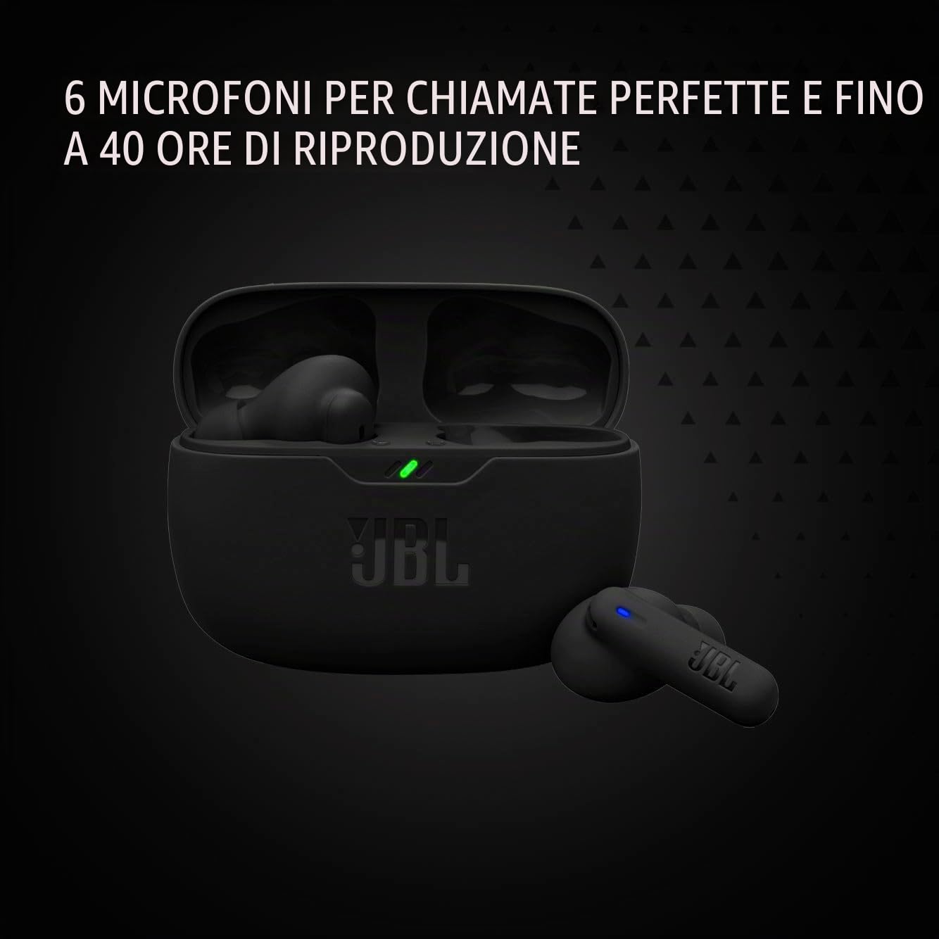 JBL Vibe Beam 2 - Auricolari con cancellazione del rumore, colore: Nero