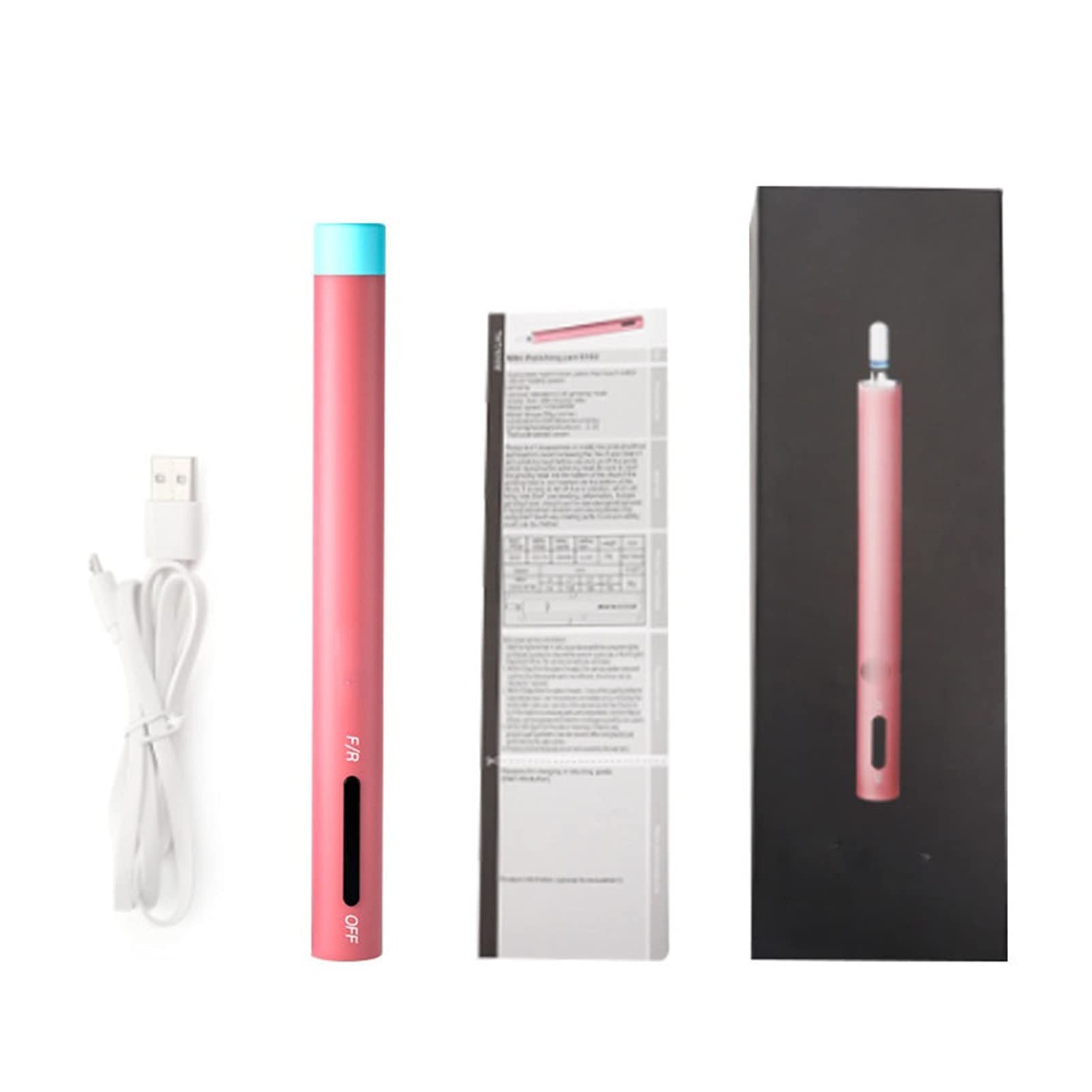Máquina Perforadora de uñas 1200 0RPM Máquina de manicura eléctrica Mini USB Carga Herramientas eléctricas Taladro uñas(Pink)