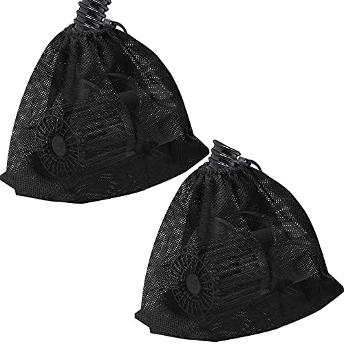 Hecaty 2 Pack 12.2"x 15.9" Pump Barrier Bag, Pond Pump Filter Bag, Black Media Bag Large Pump Mesh Bag for Pond Biological Filters