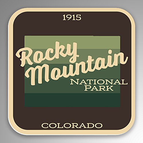 JMM Industries Rocky Mountain National Park Vinyl Decal Sticker Car Window Bumper 2-Pack 4-Inches by 4-Inches Premium Quality UV Protective Laminate NPS108