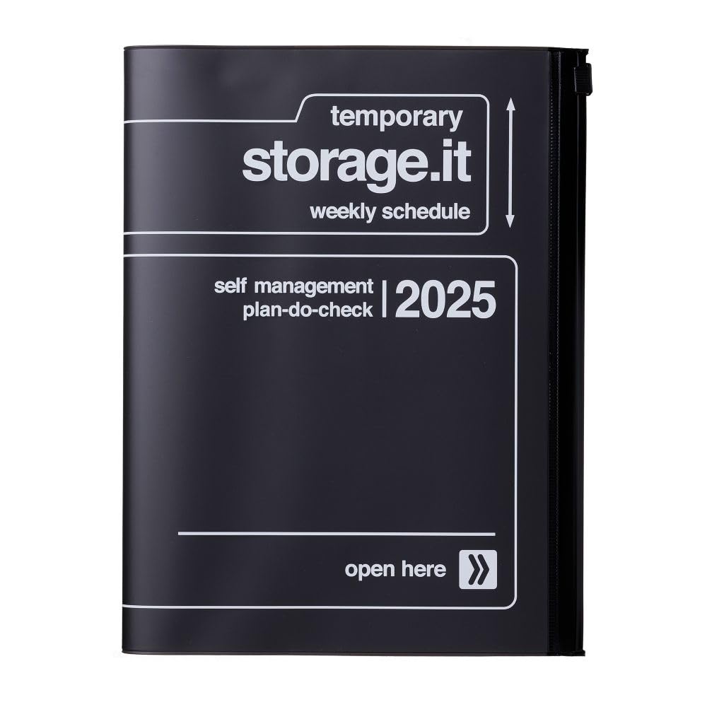 MARK'S 2024/2025 Taschenkalender A5 vertikal, Storage it, Black: Von September 2024 bis Dezember 2025