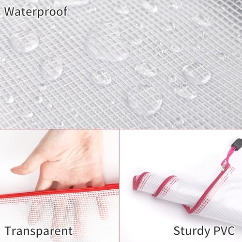 Image of EOOUT 42pcs Mesh Zipper Pouch, 8 Sizes Waterproof Zipper Bags, 17 Colors, Multipurpose for Board Games Travel Storage, School Supplies, and Home Organization