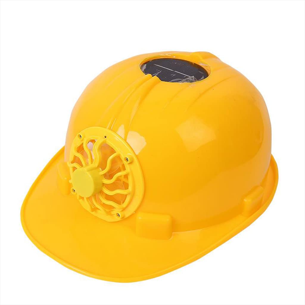 ATORSE Outdoor Safety Helmet Supplies w/Solar Fan ABS Plastic Sunblock Tool Yellow-image-7