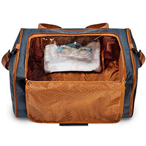 Hummingway Large Duffel Gym Bag: Navy Blue Sports Duffle Bag for Men and Women