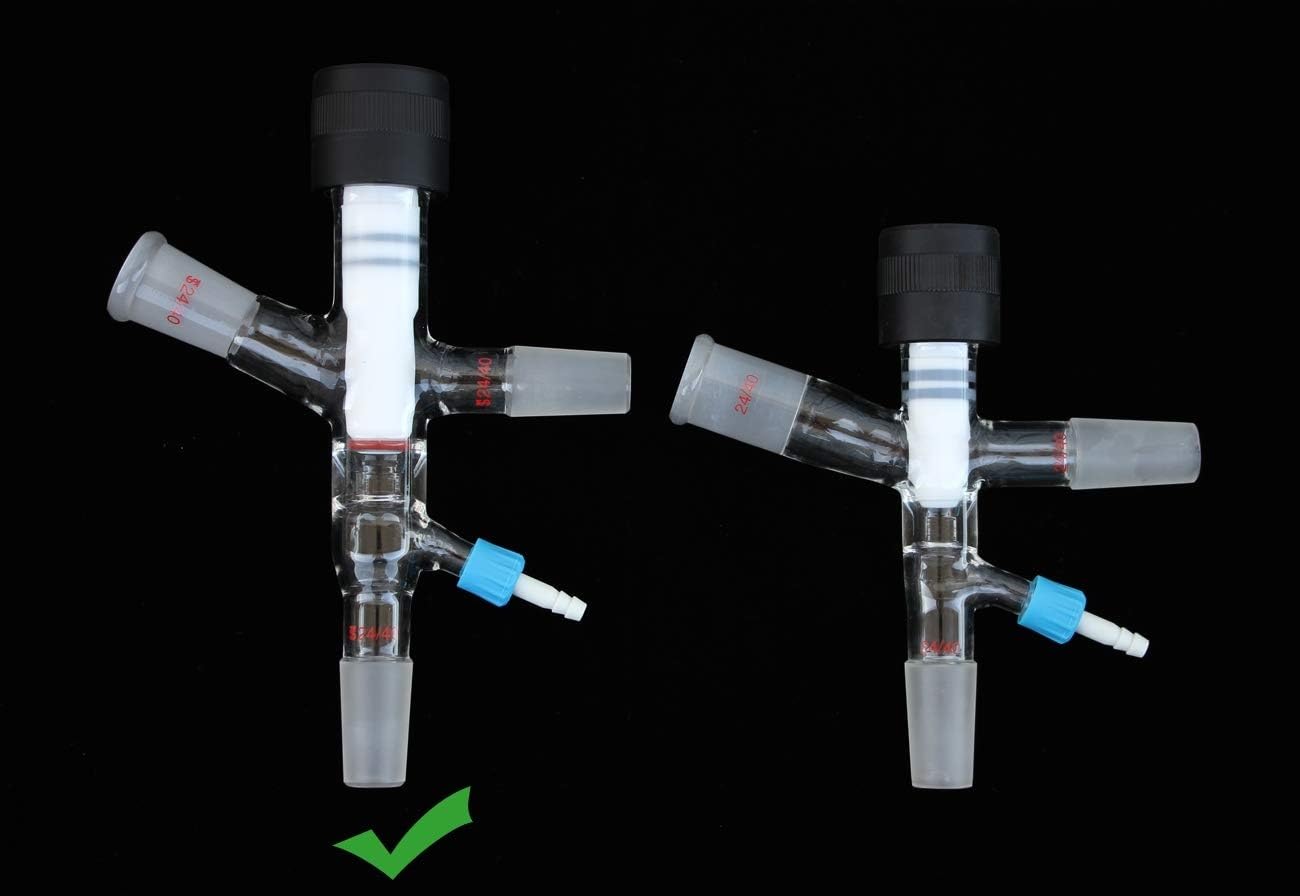 Juntas adaptadoras de corte de vacío de vidrio 24/40 y GL14, 60 grados for cabezal de destilación de recorrido corto