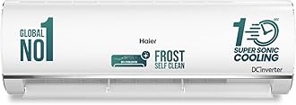 Haier 1.5 Ton 5 Star Triple Inverter Split AC (4850 W, Copper, 7 in 1 Convertible, 4-Way Swing, Frost Self Clean, HD Filter, Cools at 60°C, 20 Mtr. Air Throw - HSU18K-PYSS5BN-INV, White)
