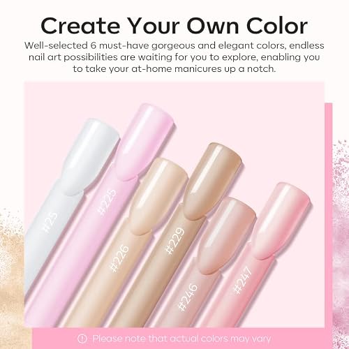 Modelones Acrylic Powder, 6 Colors Transparent Jelly Nude Nail Acrylic Powder Milky White Pink Nude Nail Acrylic Powder For Acrylic Nail Art 3D Nail Carving French Nail Extension, Gifts For Women #TOP1