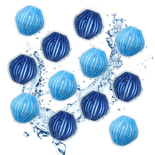 Tierhaarentferner Waschmaschine, 12 Stück Wiederverwendbare Wäschebälle gegen Tierhaare, Flusen & Fusseln, Effektive Haarfänger für Waschmaschine, Praktisches Waschmaschinenzubehör