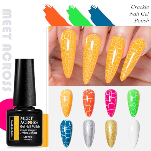 Set de Esmaltes Gel para Uñas MEET ACROSS 3D Crackle 8 piezas miniatura 6